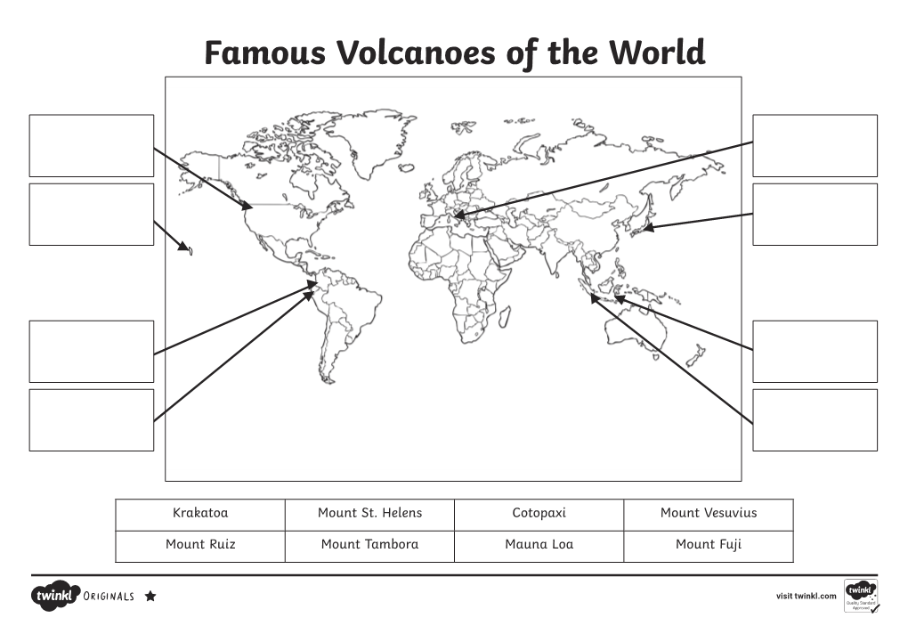 Geography – Famous Volcanoes of the World (3 Levels with Answers)