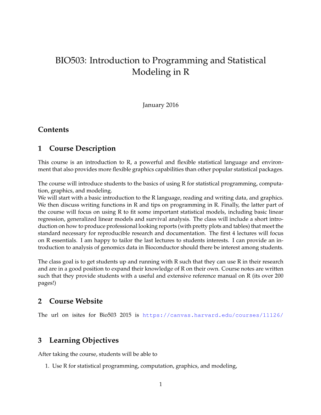 Introduction to Programming and Statistical Modeling in R