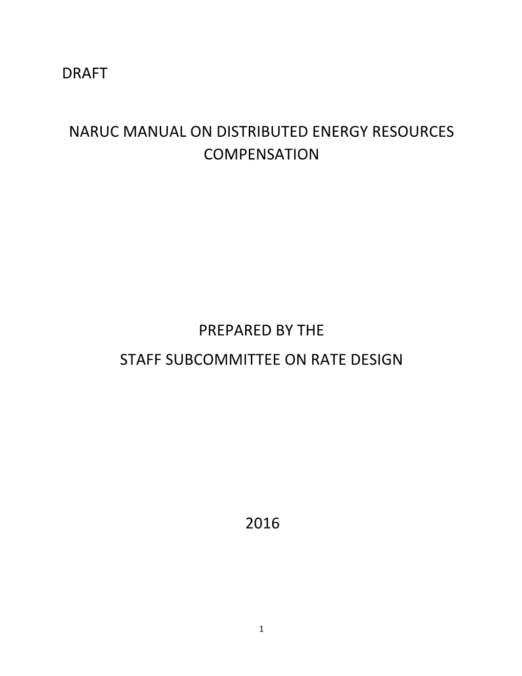Manual on Distributed Energy Resources Compensation