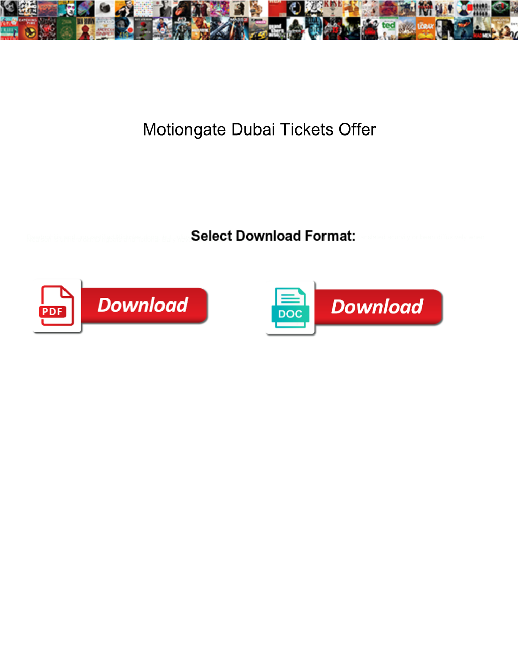 Motiongate Dubai Tickets Offer