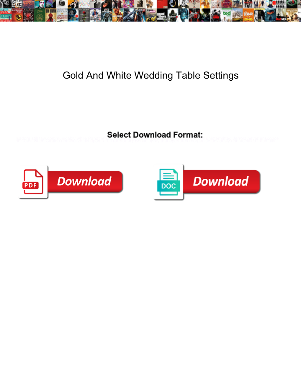 Gold and White Wedding Table Settings