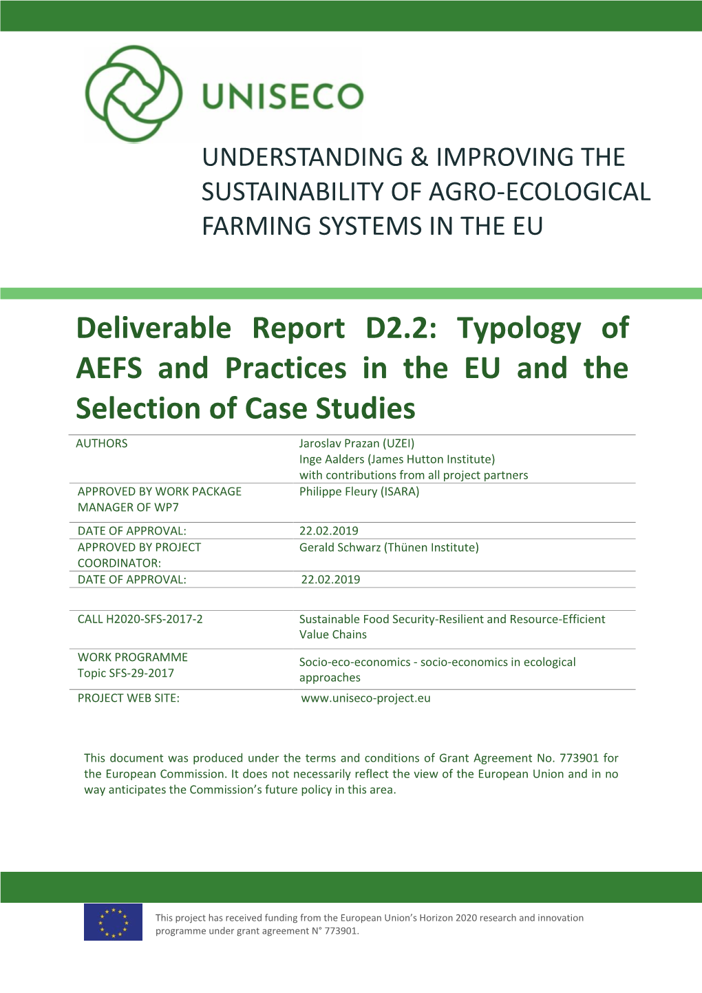 Typology of AEFS and Practices in the EU and the Selection of Case Studies