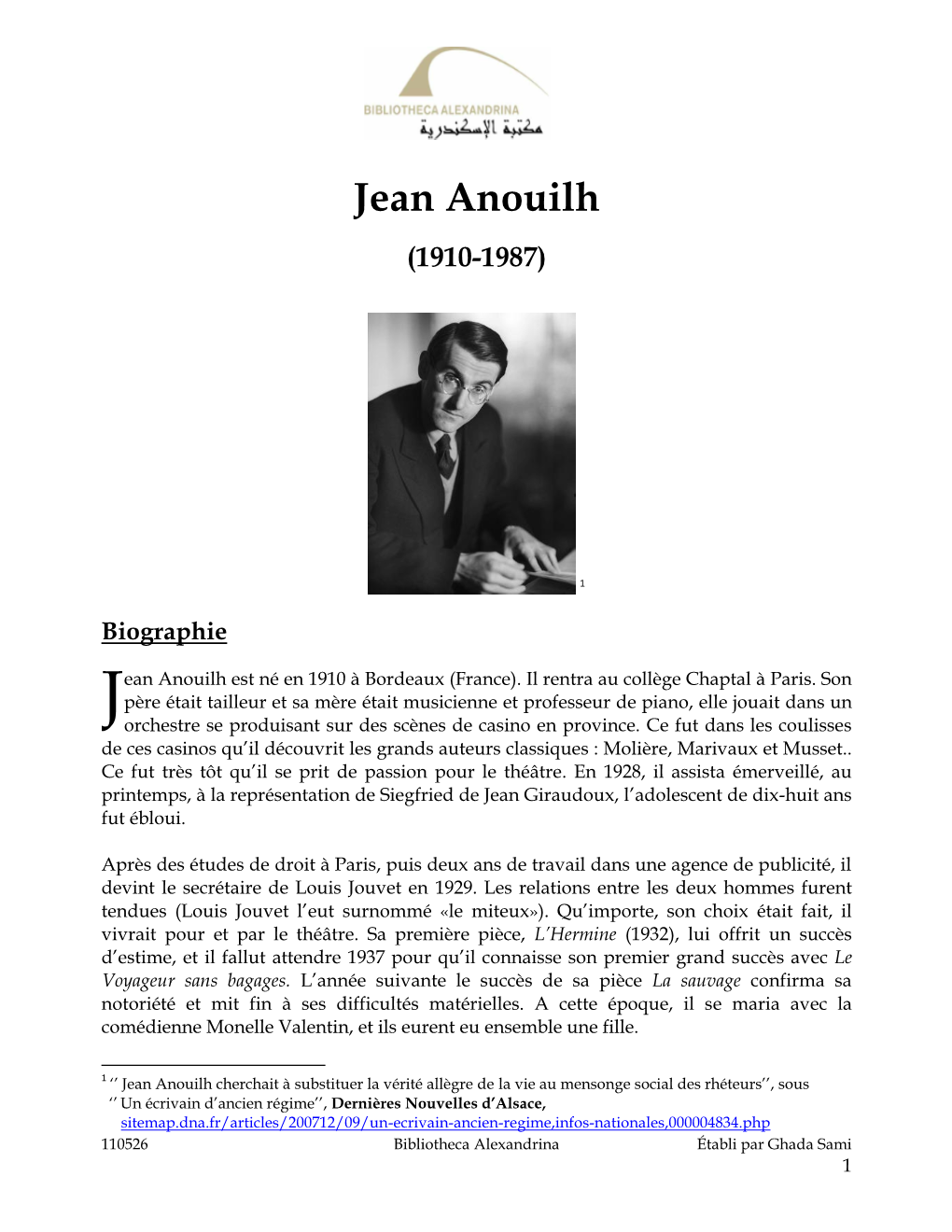 Jean Anouilh (1910-1987)