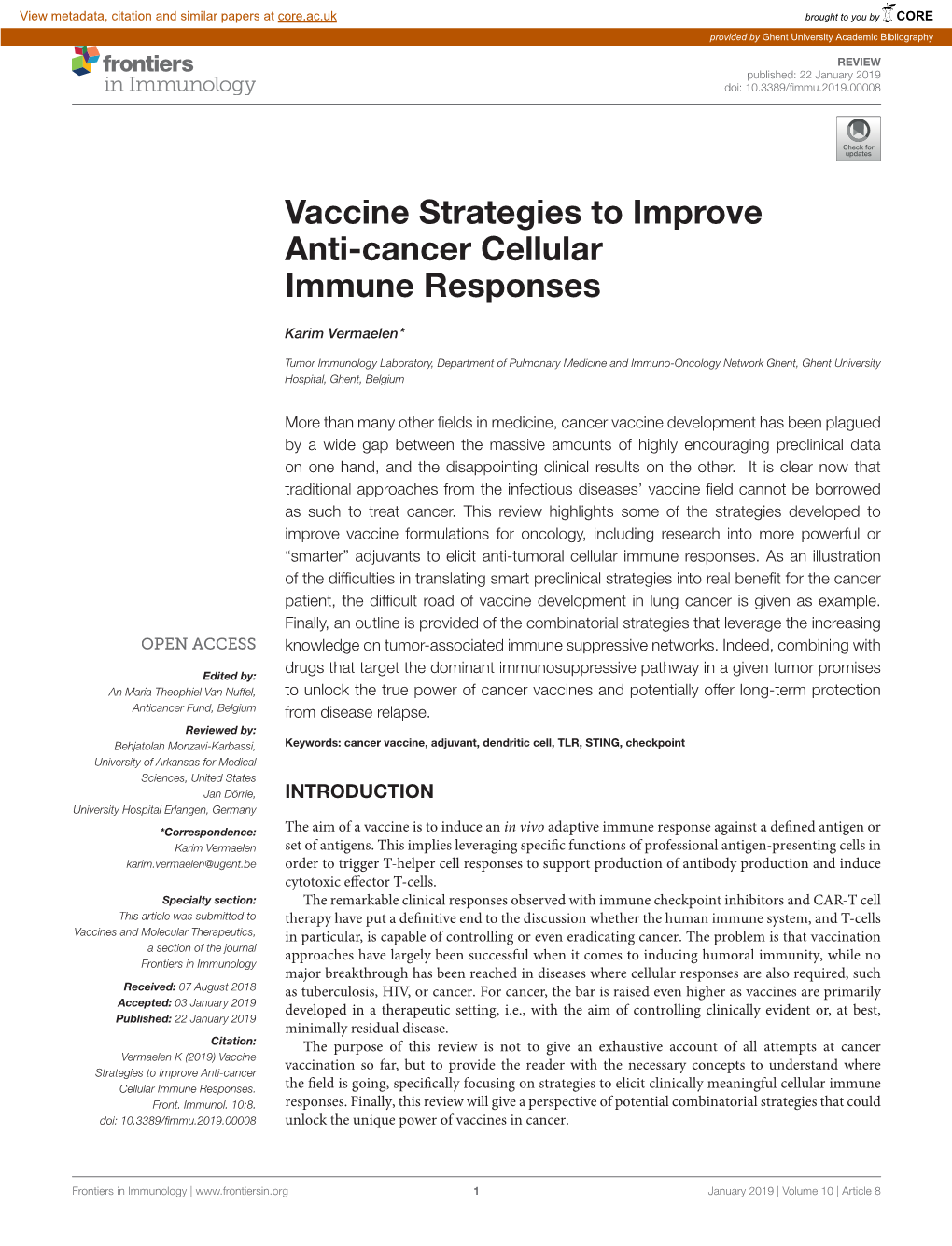 Vaccine Strategies to Improve Anti-Cancer Cellular Immune Responses