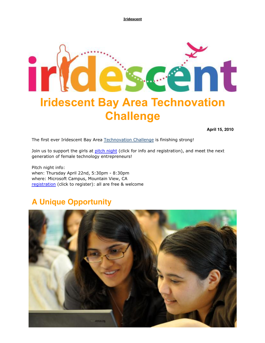 Iridescent Bay Area Technovation Challenge :: Iridescent