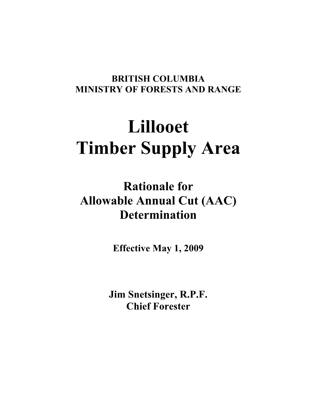 Lillooet Timber Supply Area