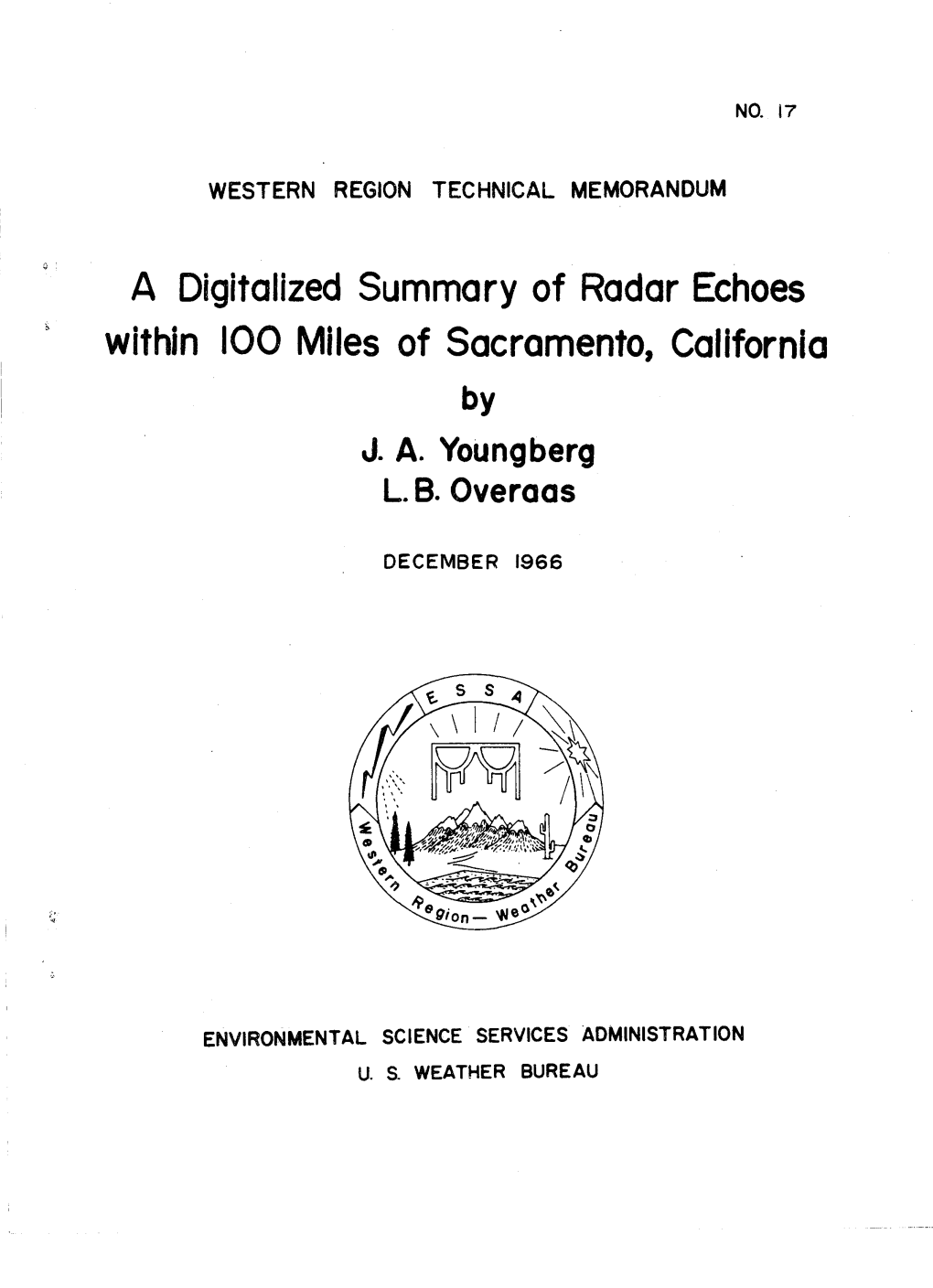 A Digitalized Summary of Radar Echoes Within 100 Miles of Sacramento, California by J