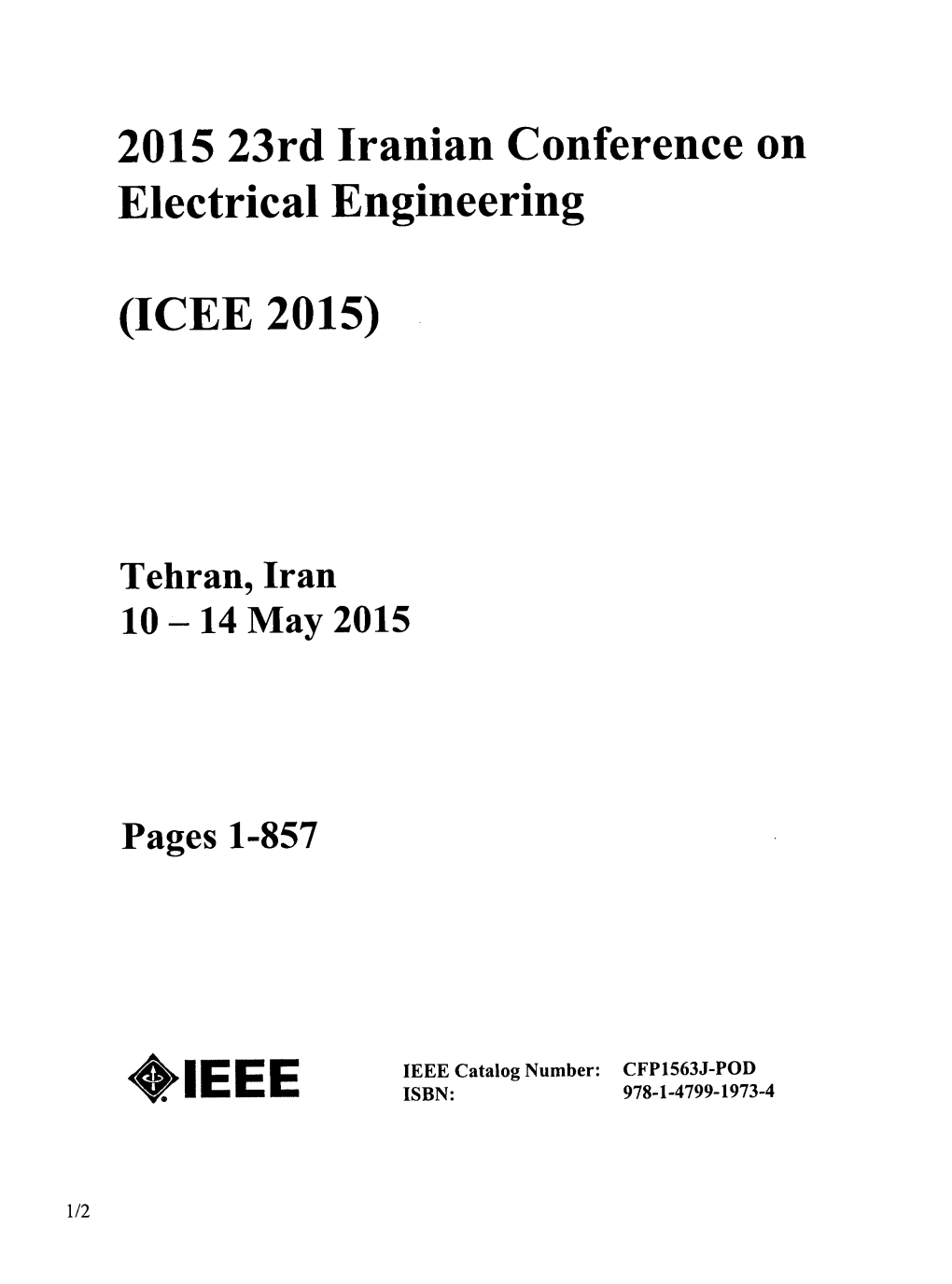 2015 23Rd Iranian Conference on Electrical Engineering