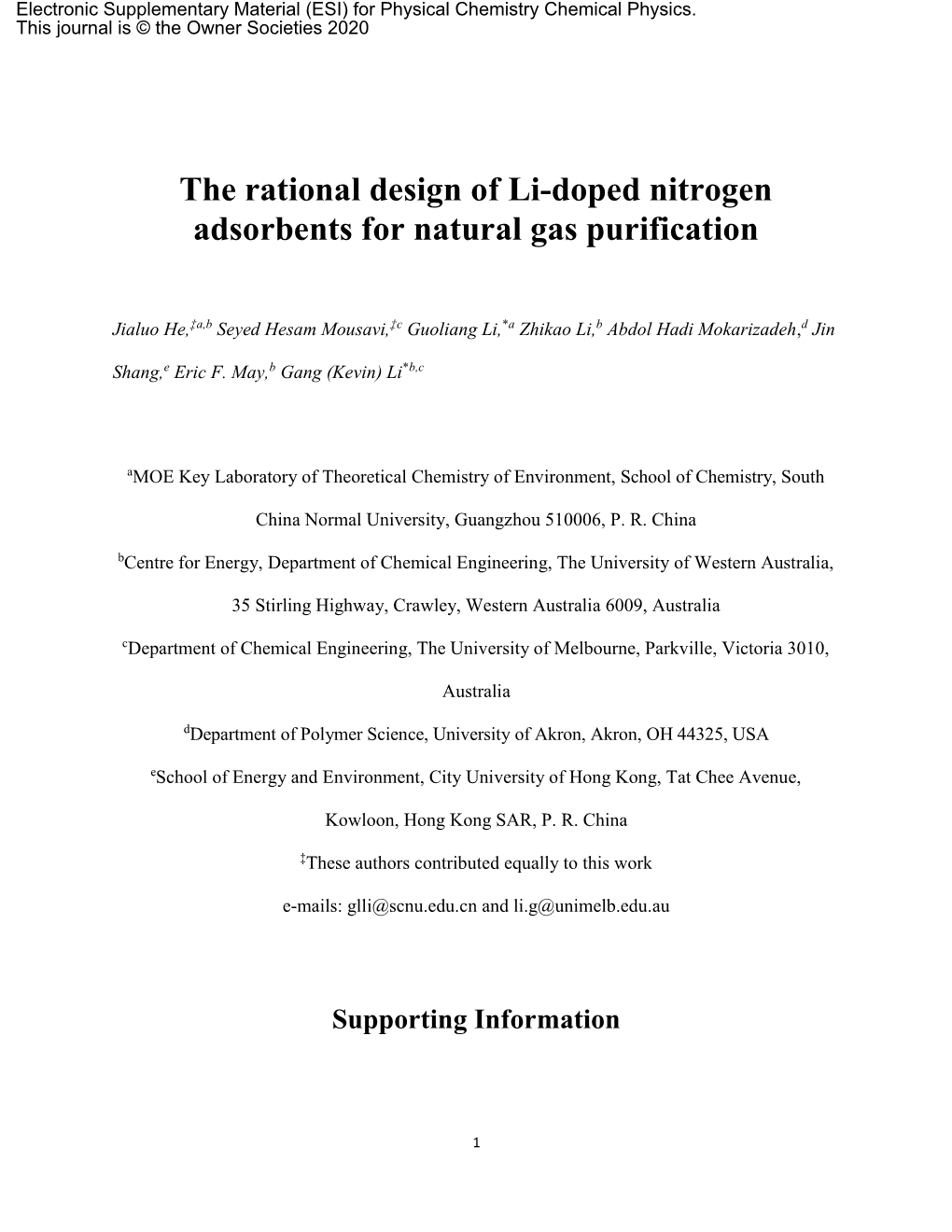 The Rational Design of Li-Doped Nitrogen Adsorbents for Natural Gas Purification