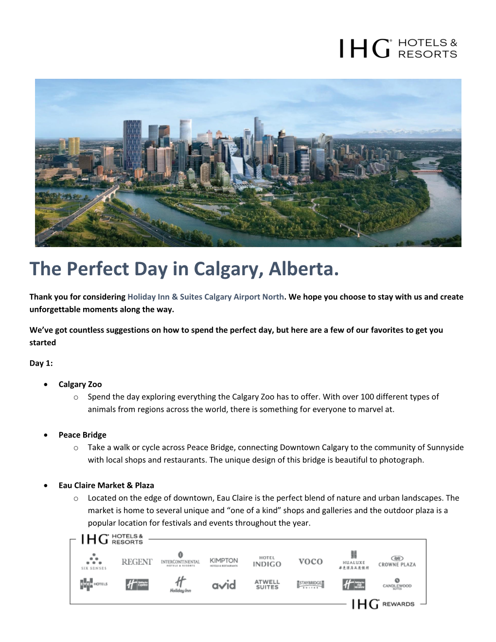 The Perfect Day in Calgary, Alberta