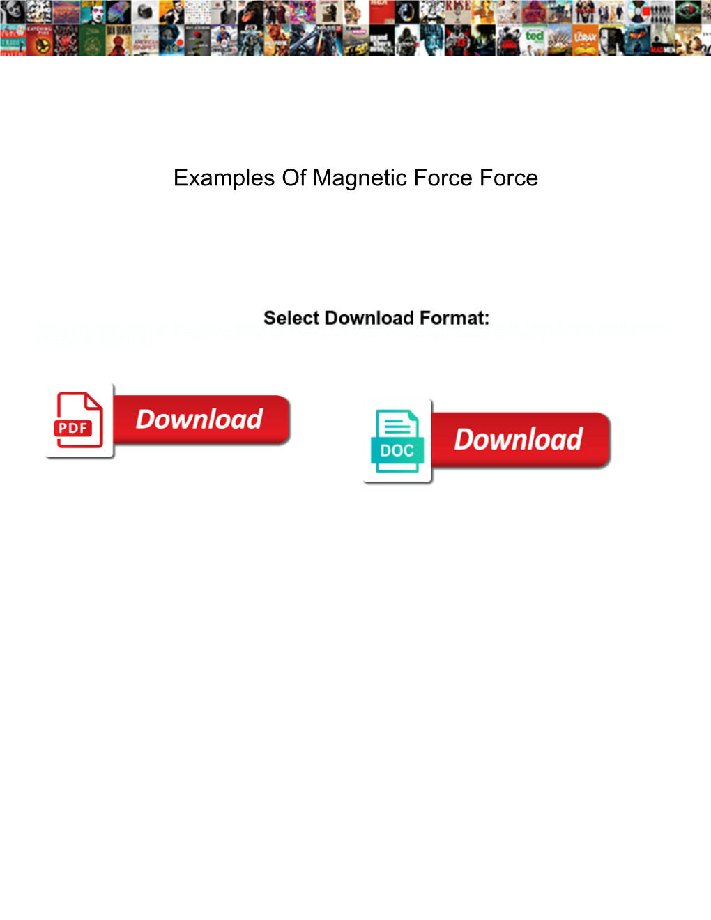 Examples of Magnetic Force Force