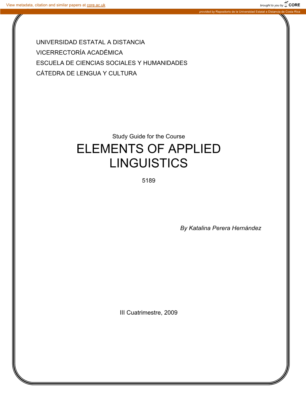 Elements of Applied Linguistics