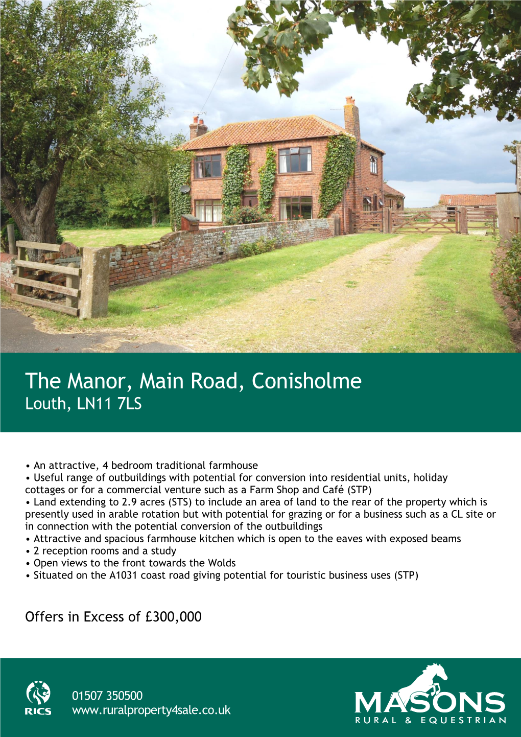 The Manor, Main Road, Conisholme Louth, LN11 7LS