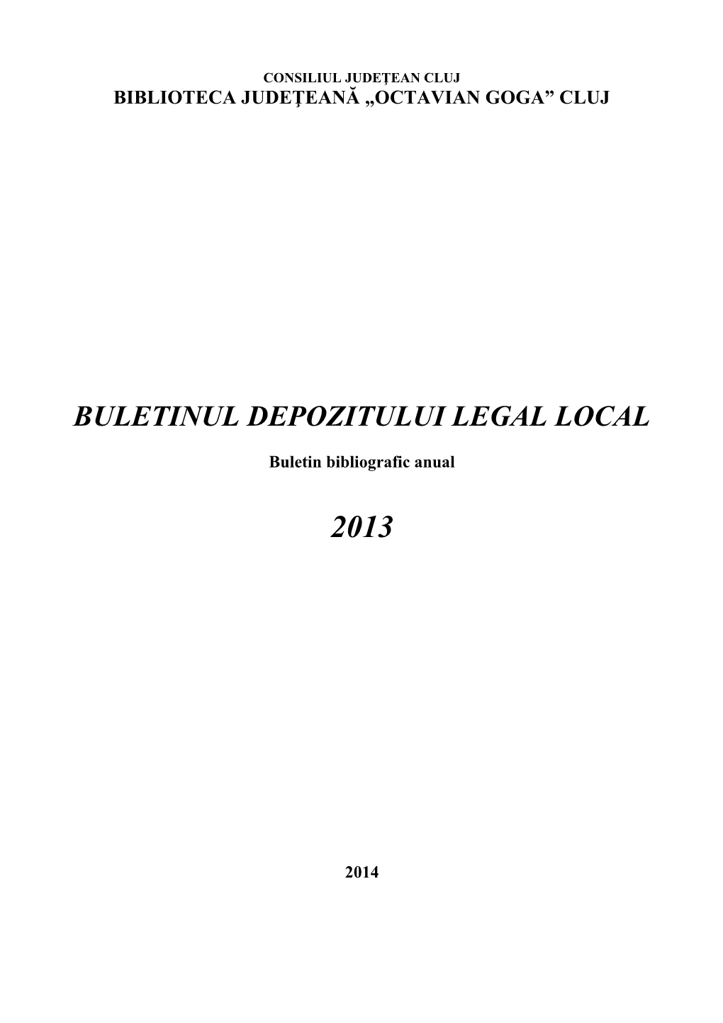 Buletinul Depozitului Legal Local