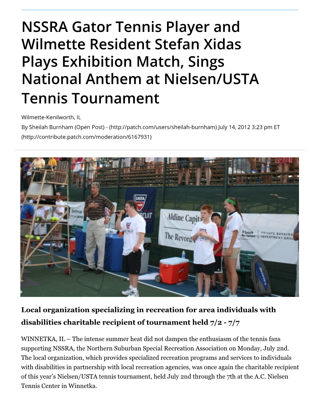 NSSRA Gator Tennis Player and Wilmette ...Fan Xidas Plays