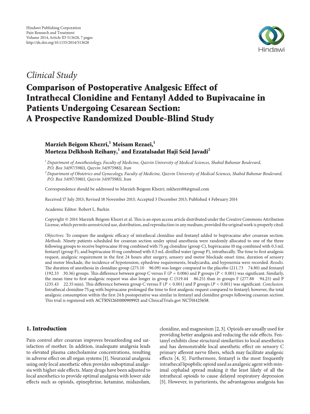 Comparison of Postoperative Analgesic Effect of Intrathecal