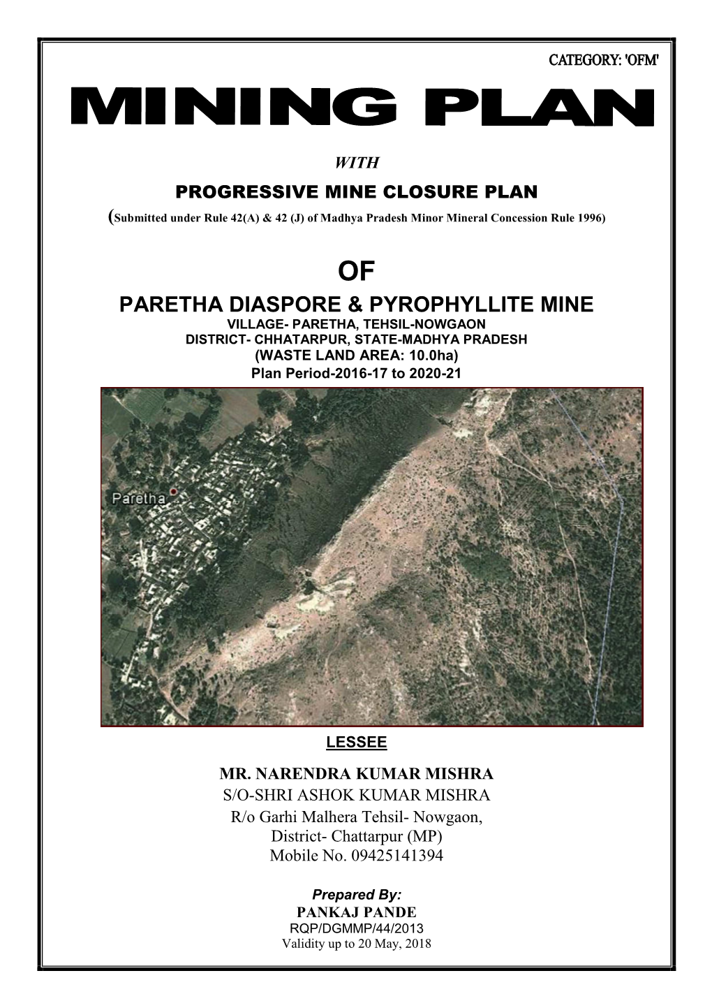 Mining Plan / Scheme 7 of Mining