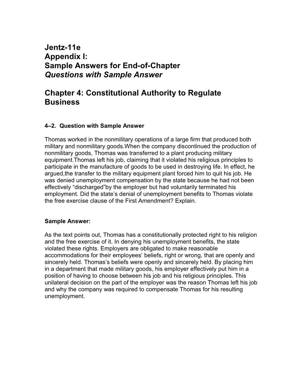 Chapter 4 - Constitutional Authority to Regulate Business s8