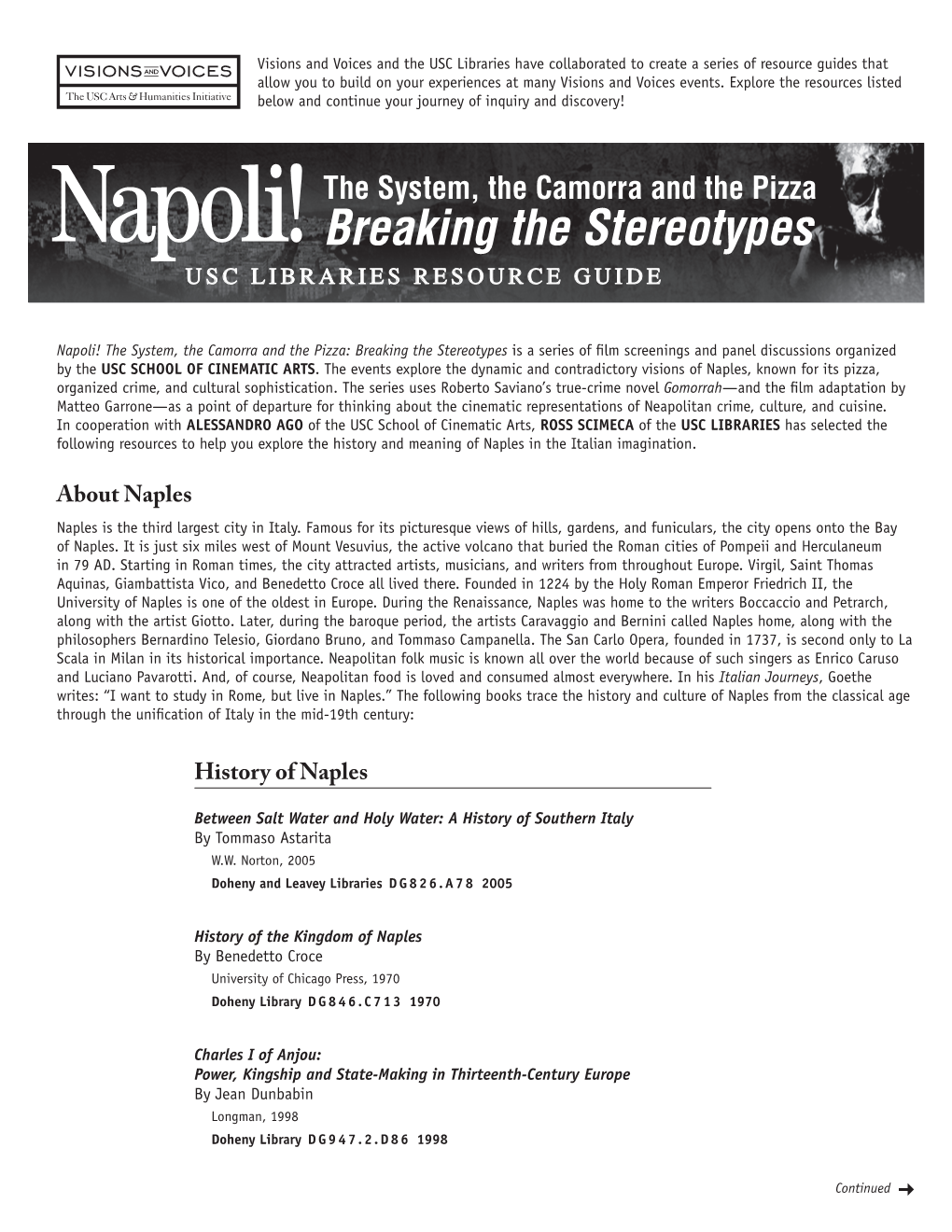 USC Visions & Voices: Napoli! the System, the Camorra and the Pizza