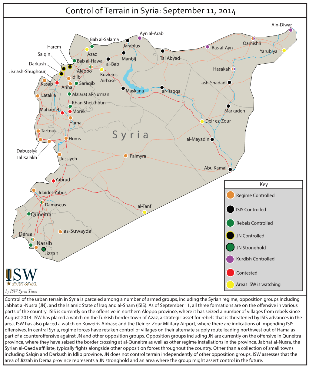 Syria Control Map Sept. 11