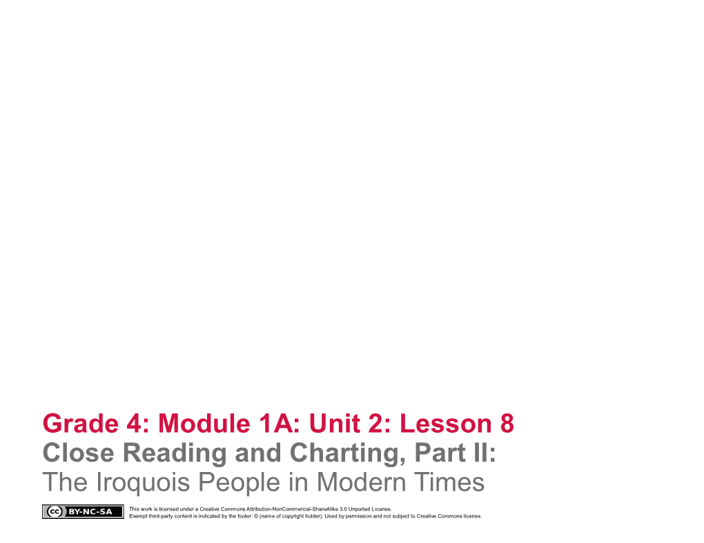 Grade 4 ELA Module 1A, Unit 2, Lesson 8