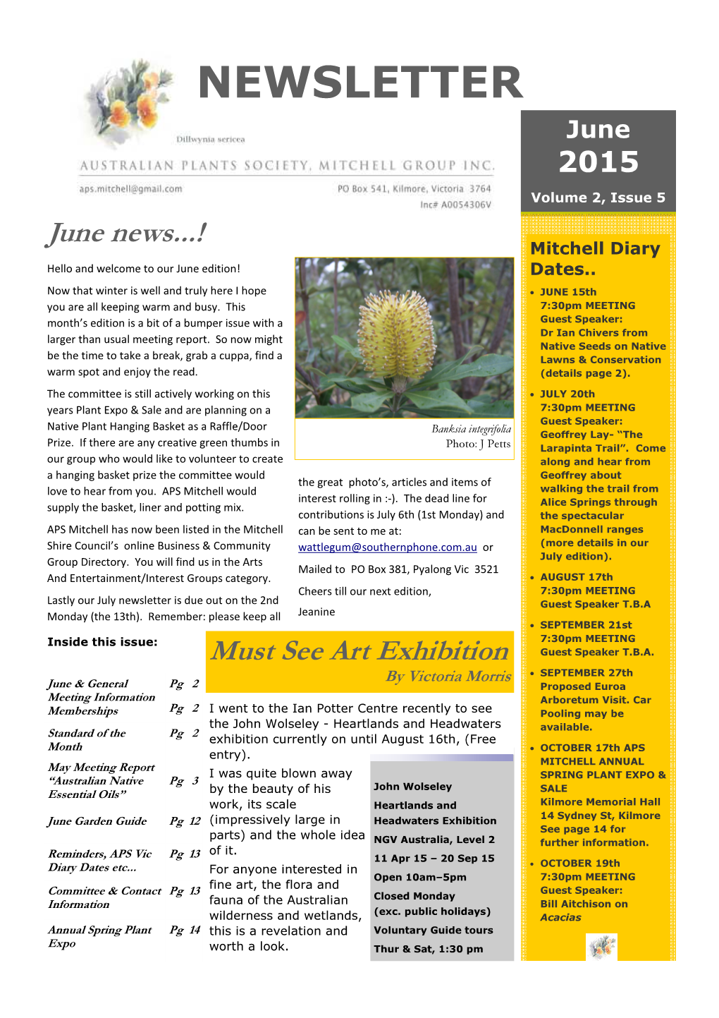 APS Mitchell Newsletter 2015. 2.5 June