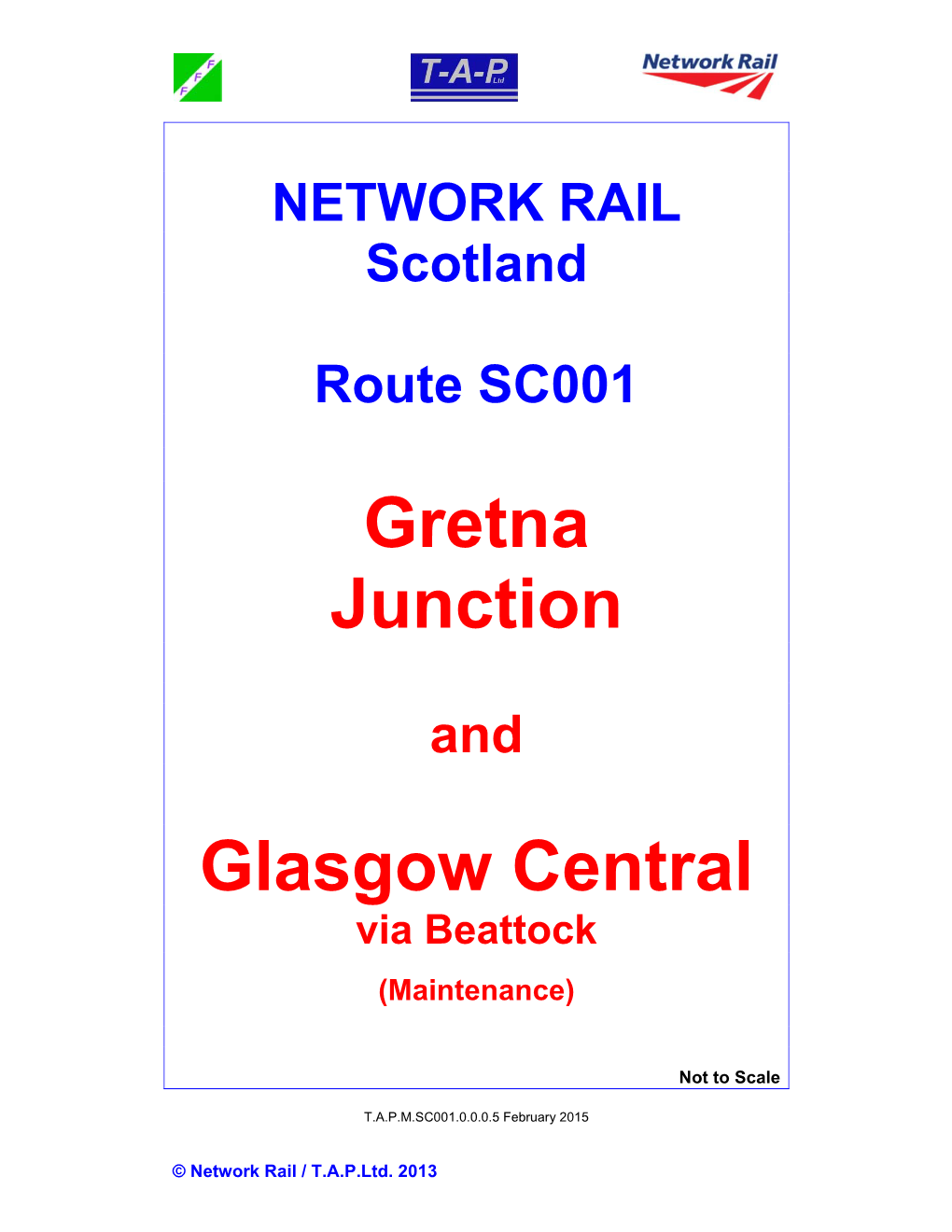 NETWORK RAIL Scotland Route SC001