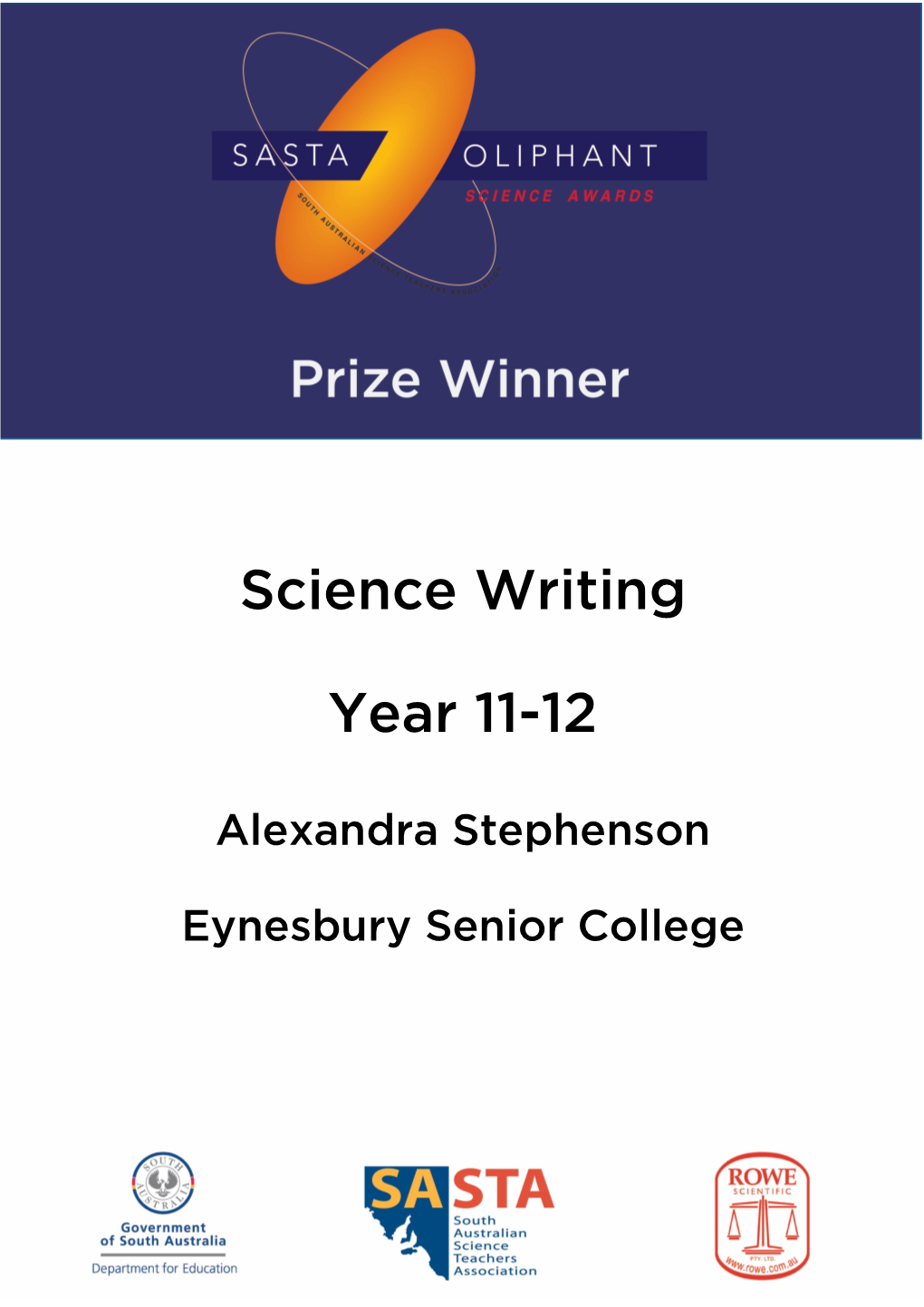 Science Writing Year 11-12