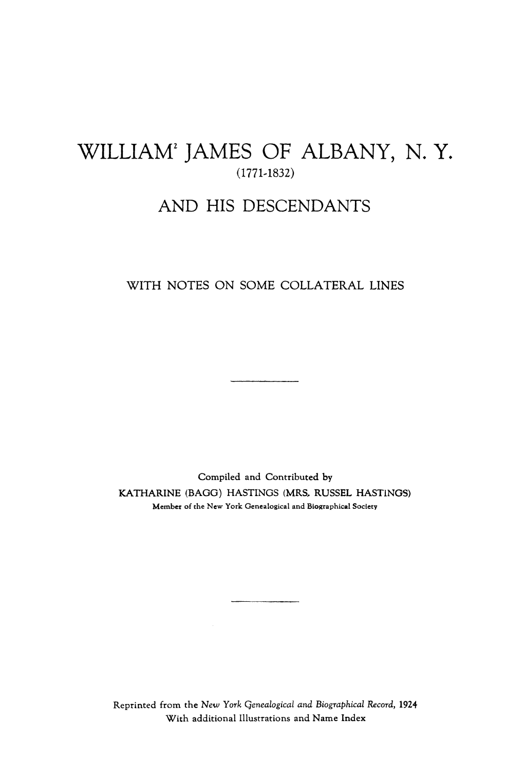 William2 James of Albany, N. Y. (1771--1832)