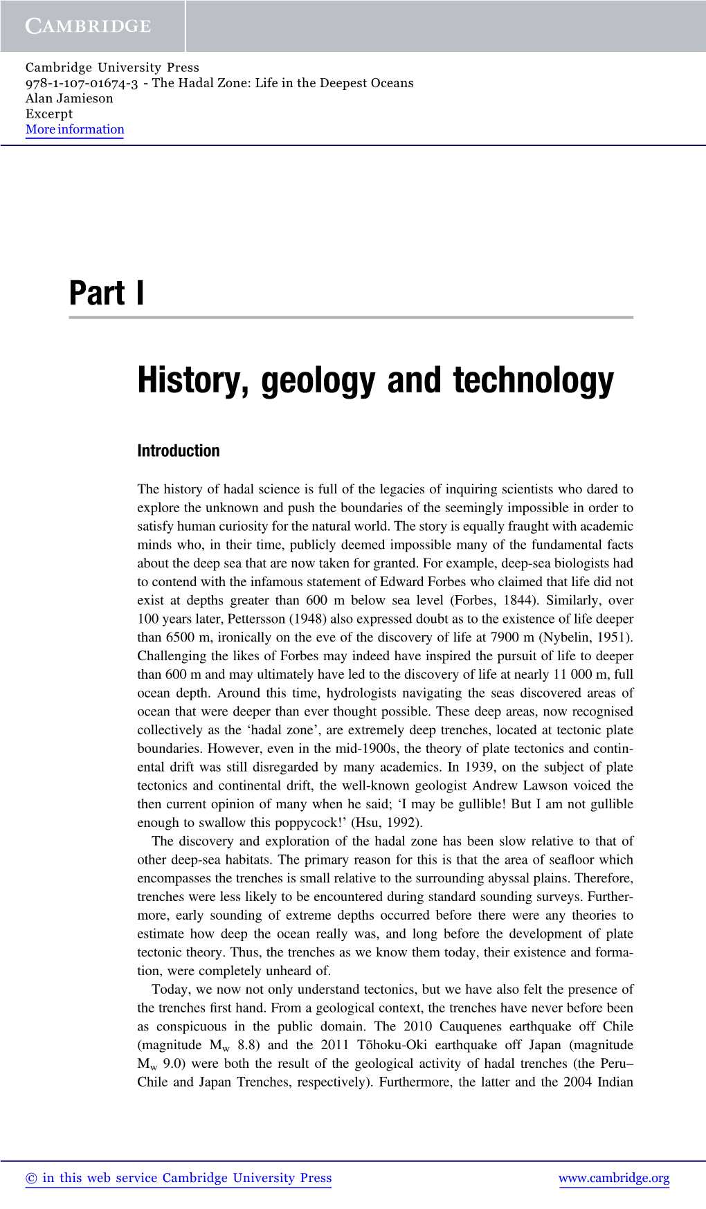 History, Geology and Technology