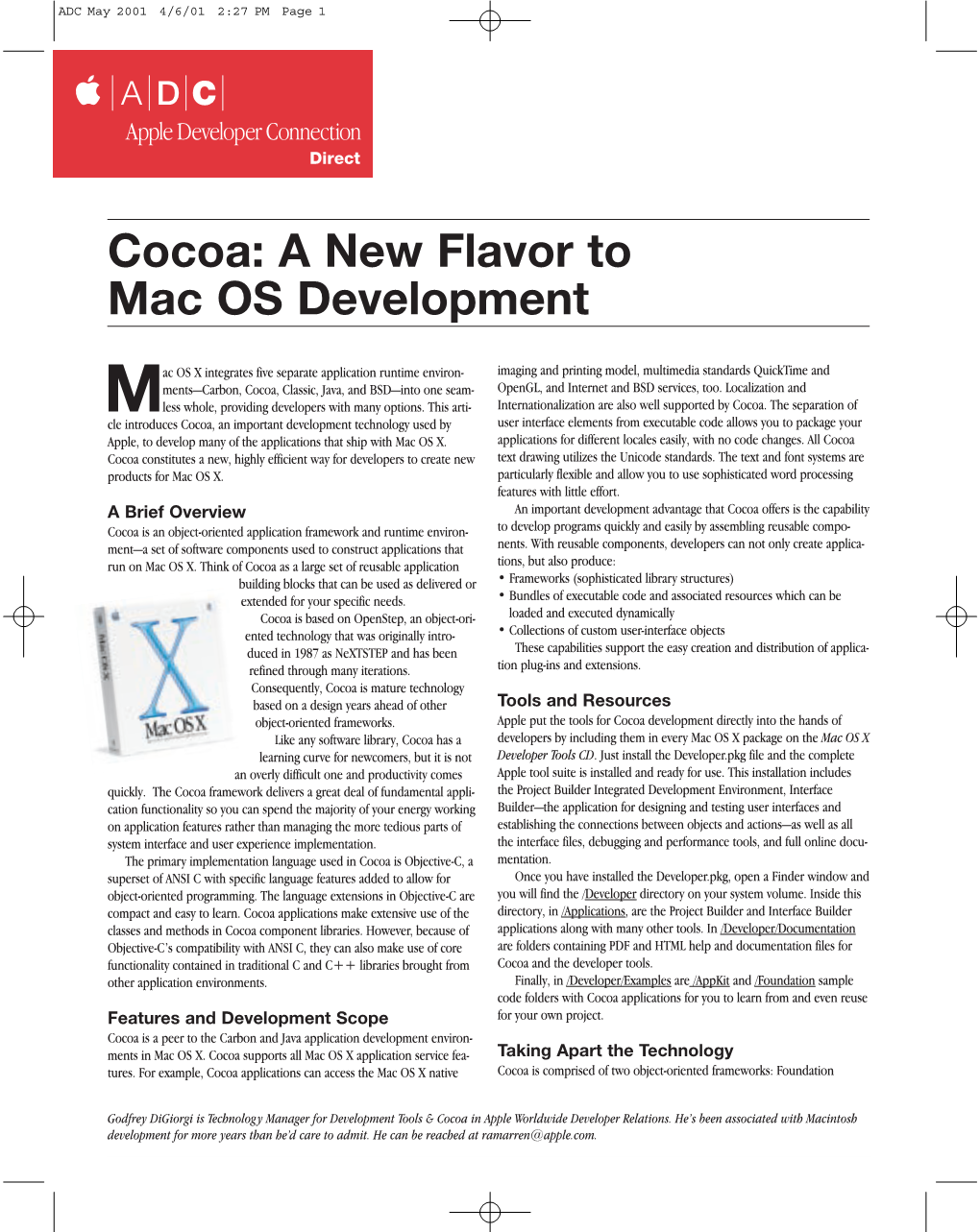 Cocoa: a New Flavor to Mac OS Development