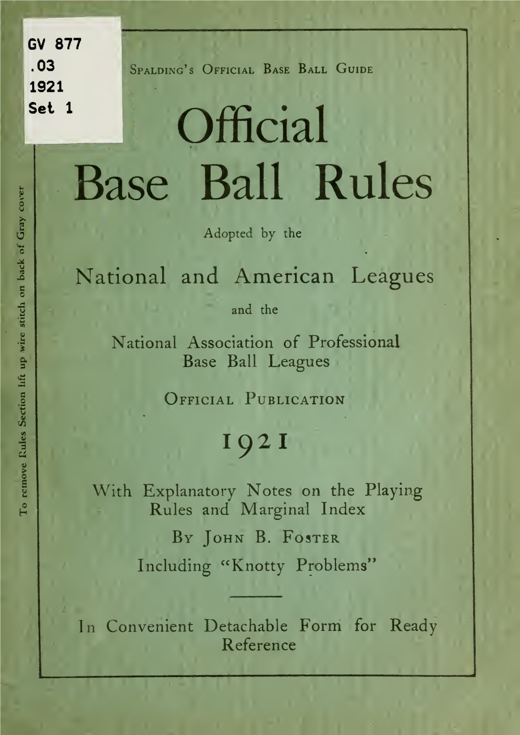 Official Base Ball Rules. Adopted by the National and American