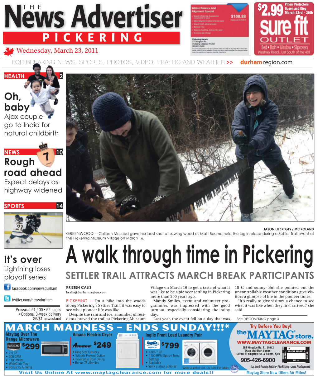 News Advertiser 2.99 March 23Rd - 30Th PICKERING Wednesday, March 23, 2011
