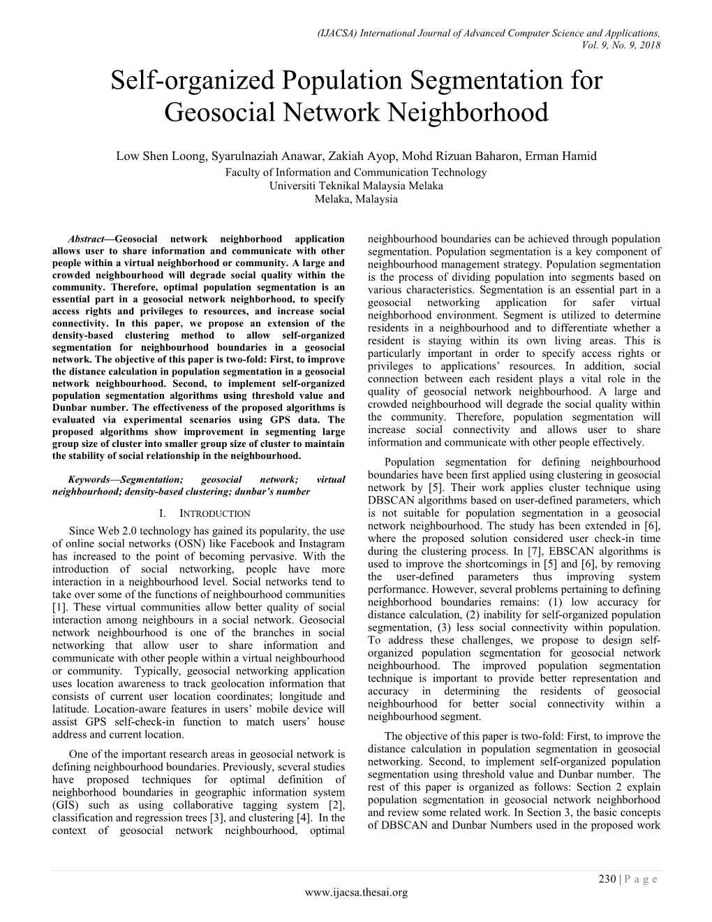 Self-Organized Population Segmentation for Geosocial Network Neighborhood
