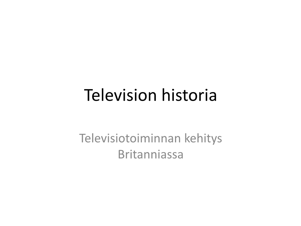 Television Historia