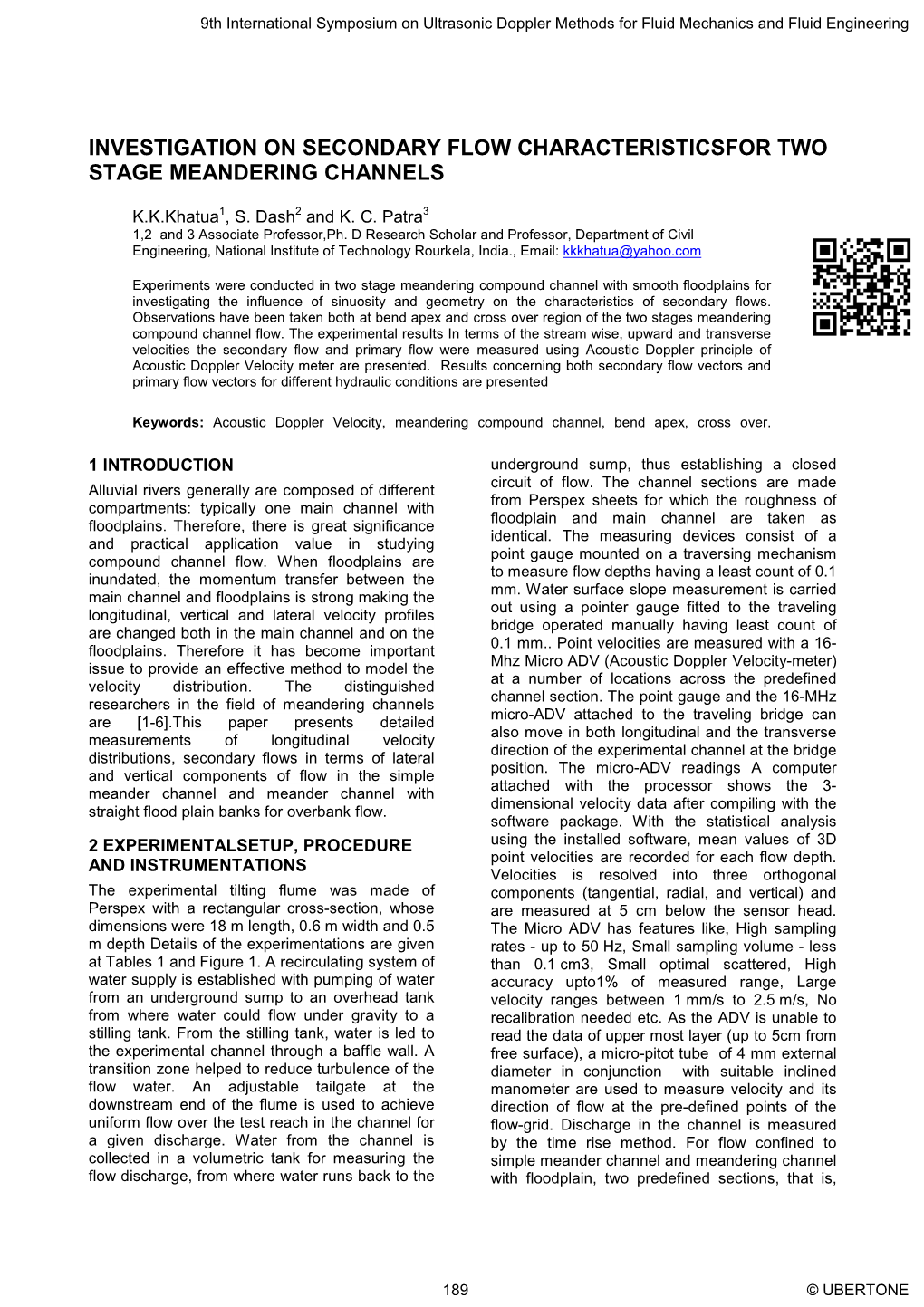 Investigation on Secondary Flow Characteristics for Two