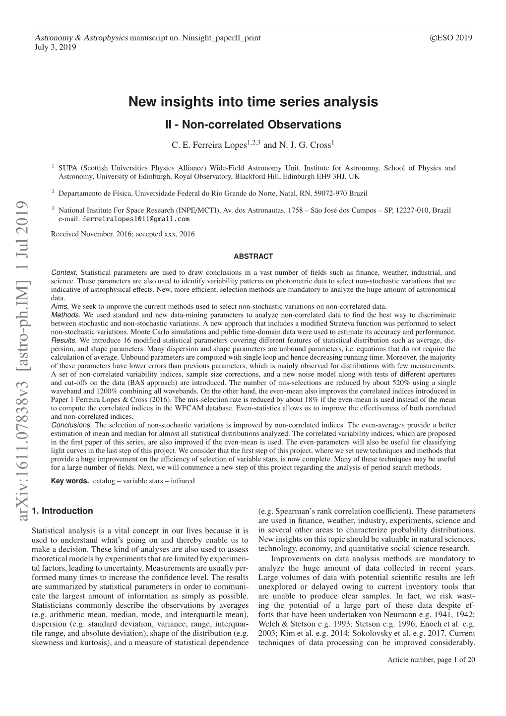 New Insights Into Time Series Analysis II--No Correlated