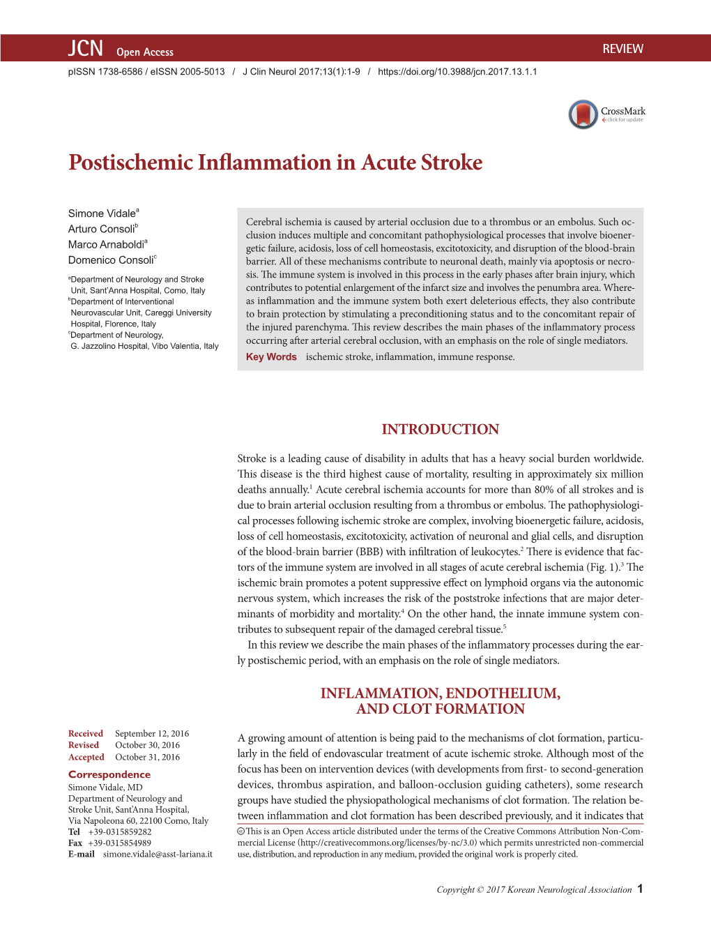 Postischemic Inflammation in Acute Stroke
