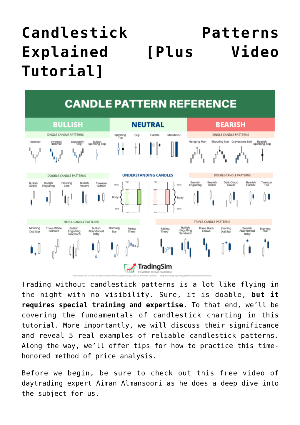 Candlestick Patterns Explained [Plus Video Tutorial]