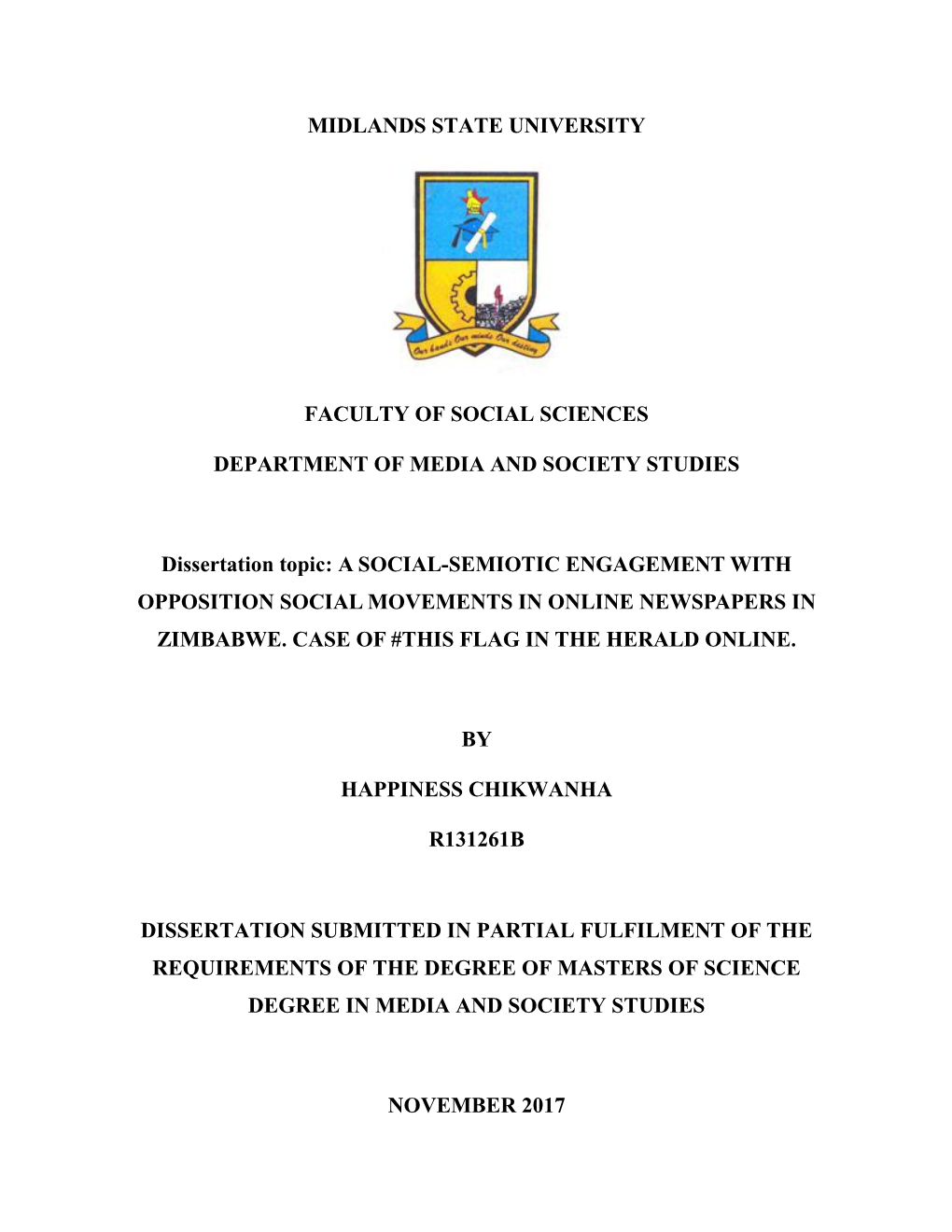 A Social-Semiotic Engagement with Opposition Social Movements in Online Newspapers in Zimbabwe