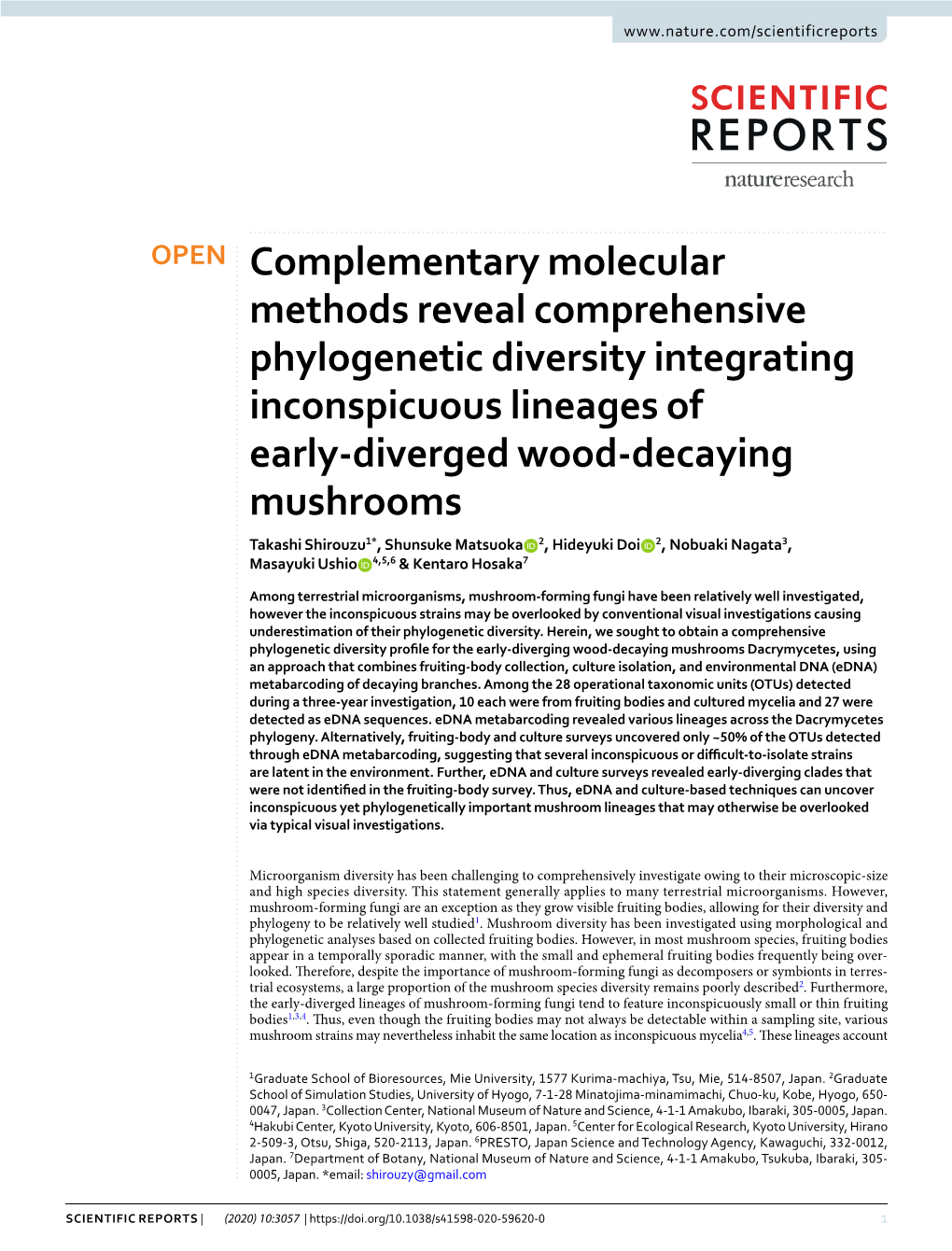 Complementary Molecular Methods Reveal Comprehensive Phylogenetic