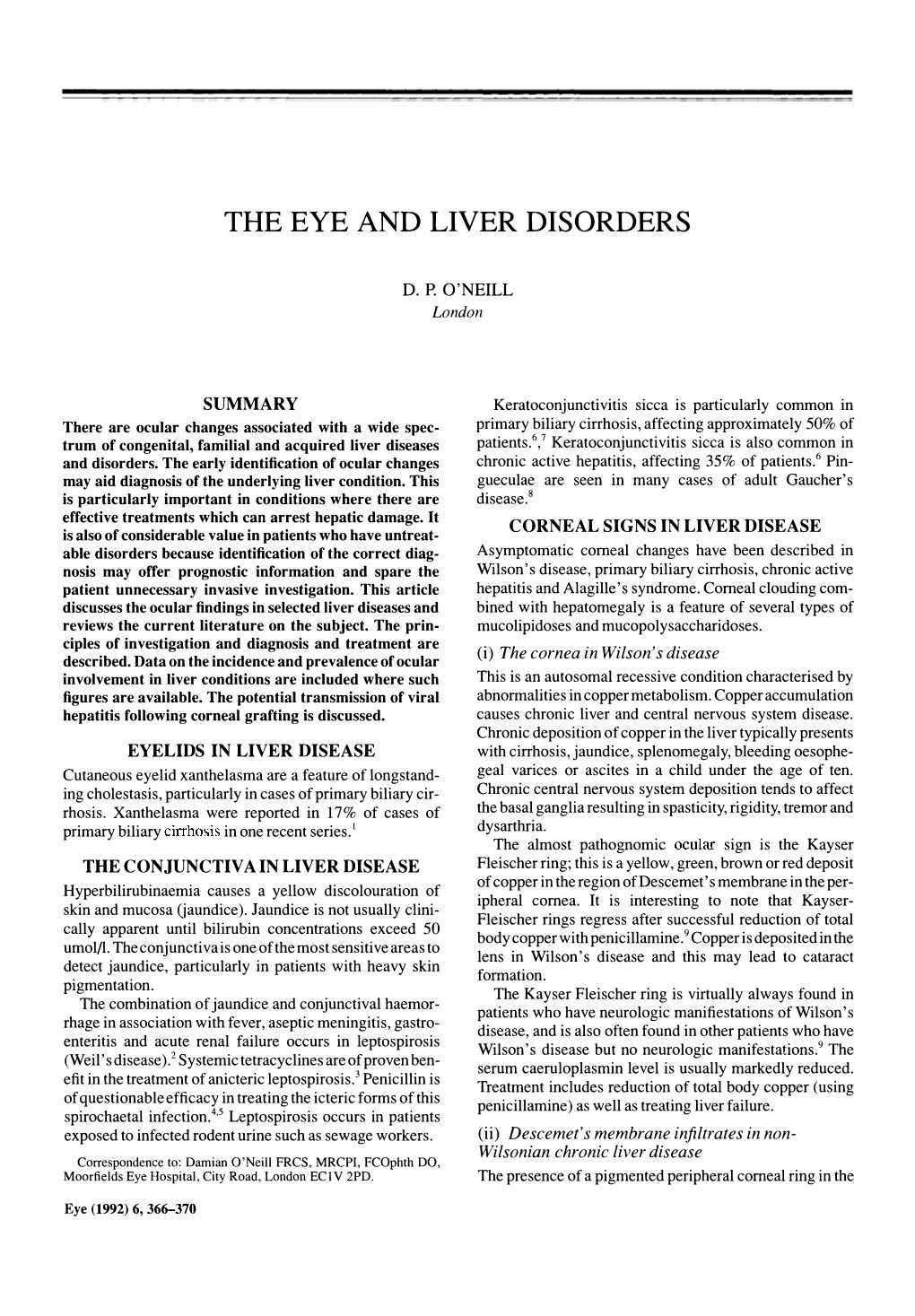 The Eye and Liver Disorders