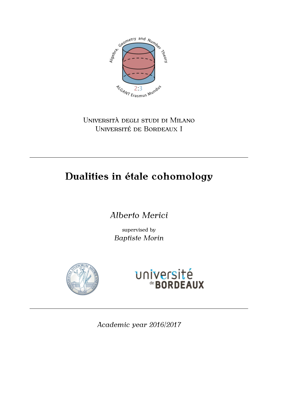 Dualities in Étale Cohomology