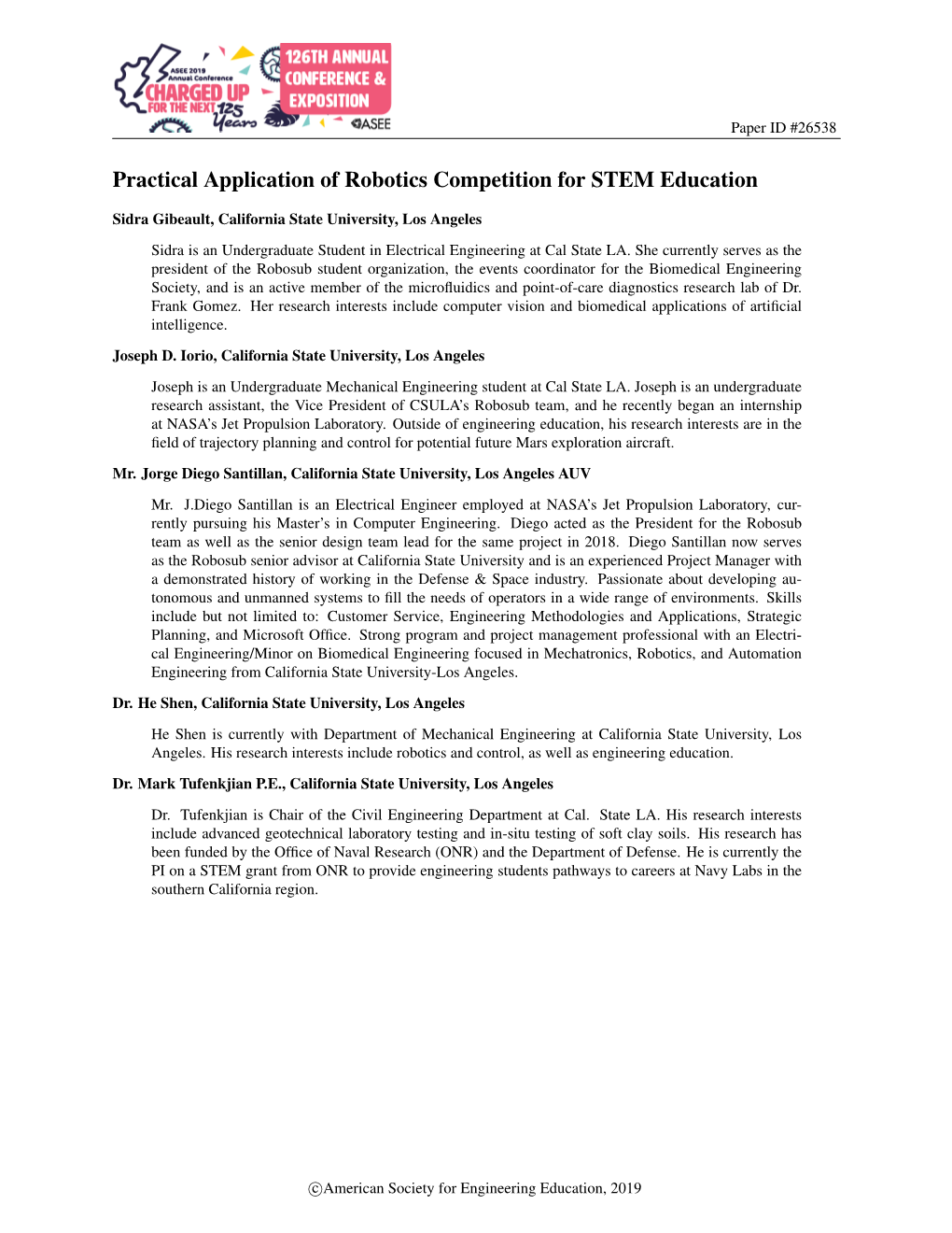 Practical Application of Robotics Competition for STEM Education
