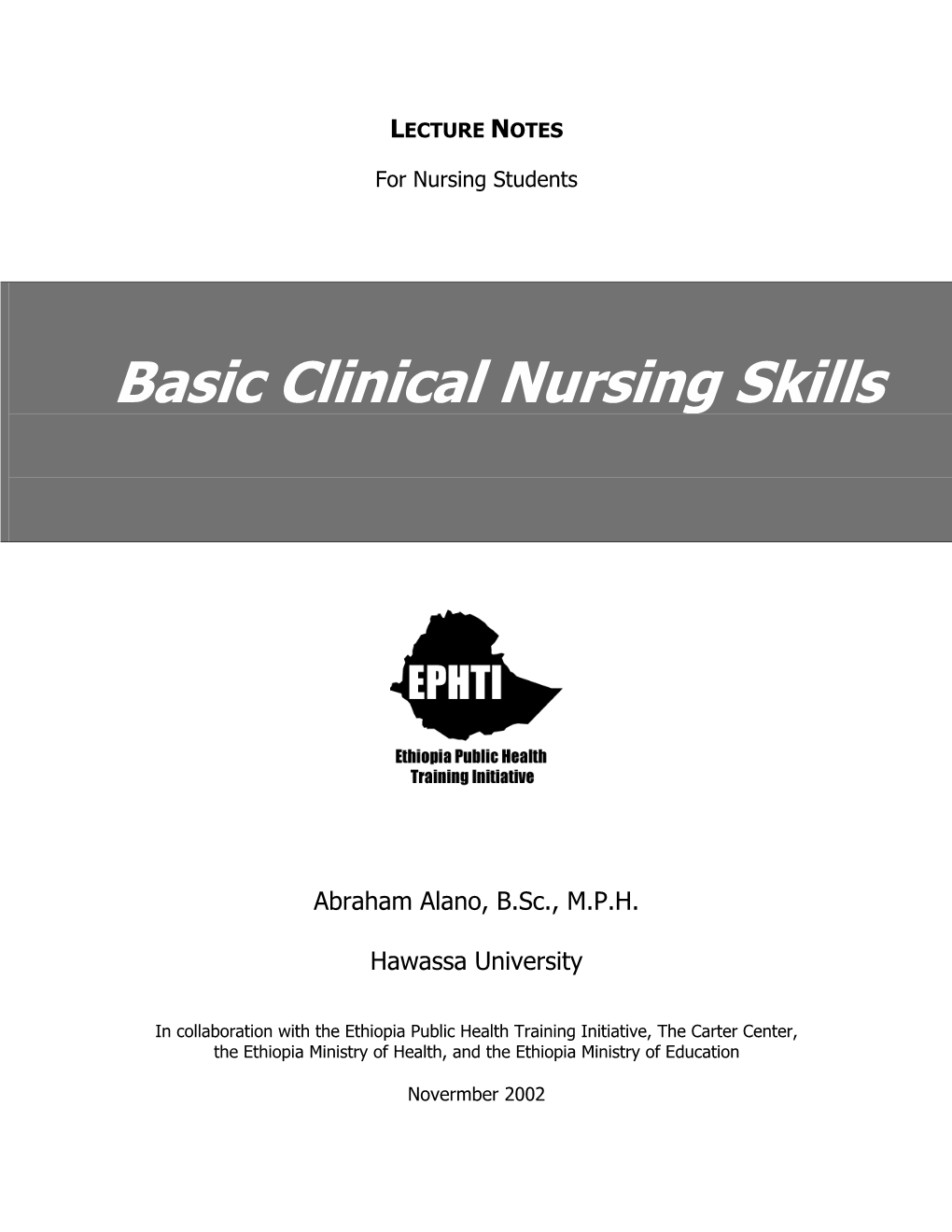 Basic Clinical Nursing Skills