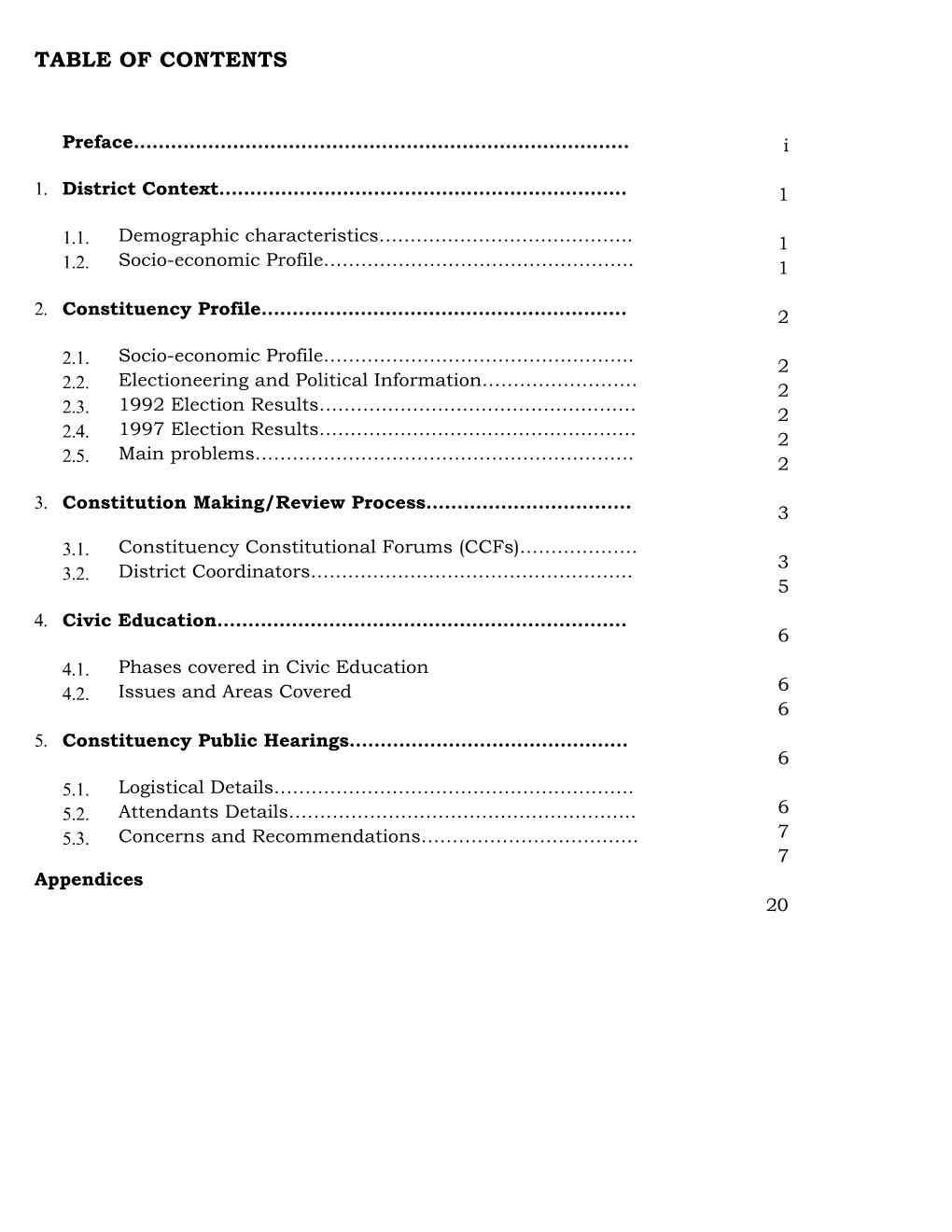 Table of Contents