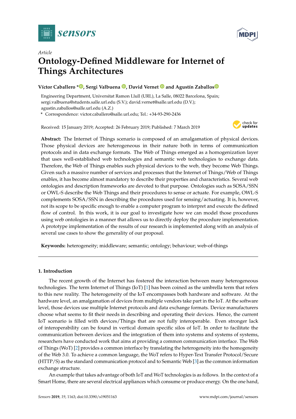 Ontology-Defined Middleware for Internet of Things Architectures