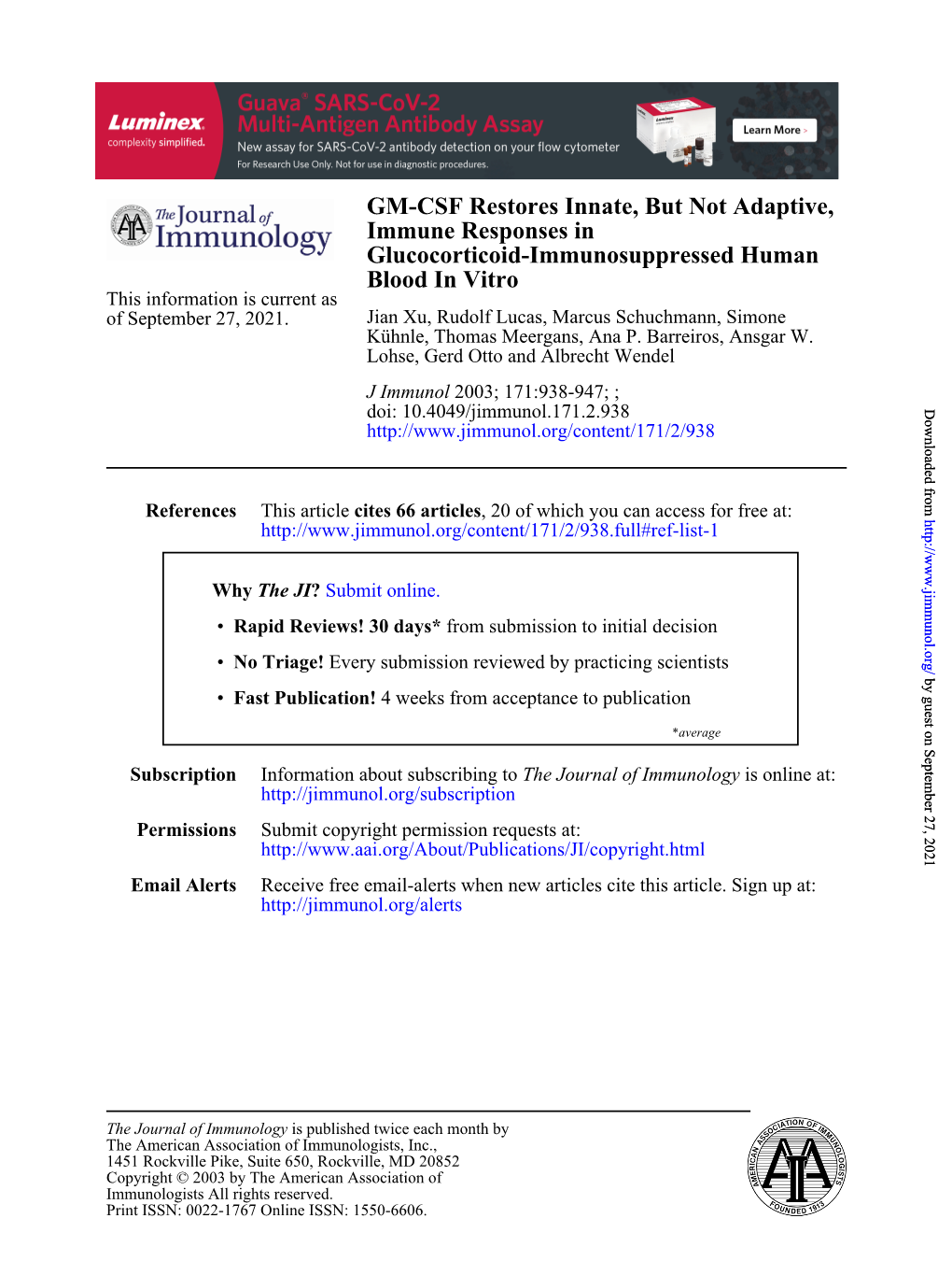 Blood in Vitro Glucocorticoid-Immunosuppressed