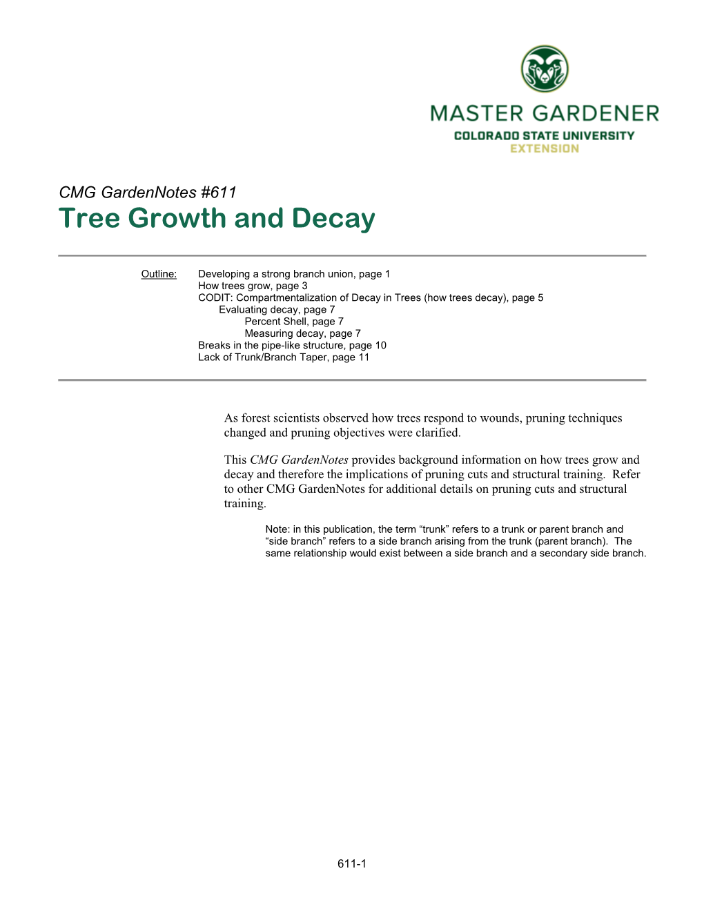 Tree Growth and Decay
