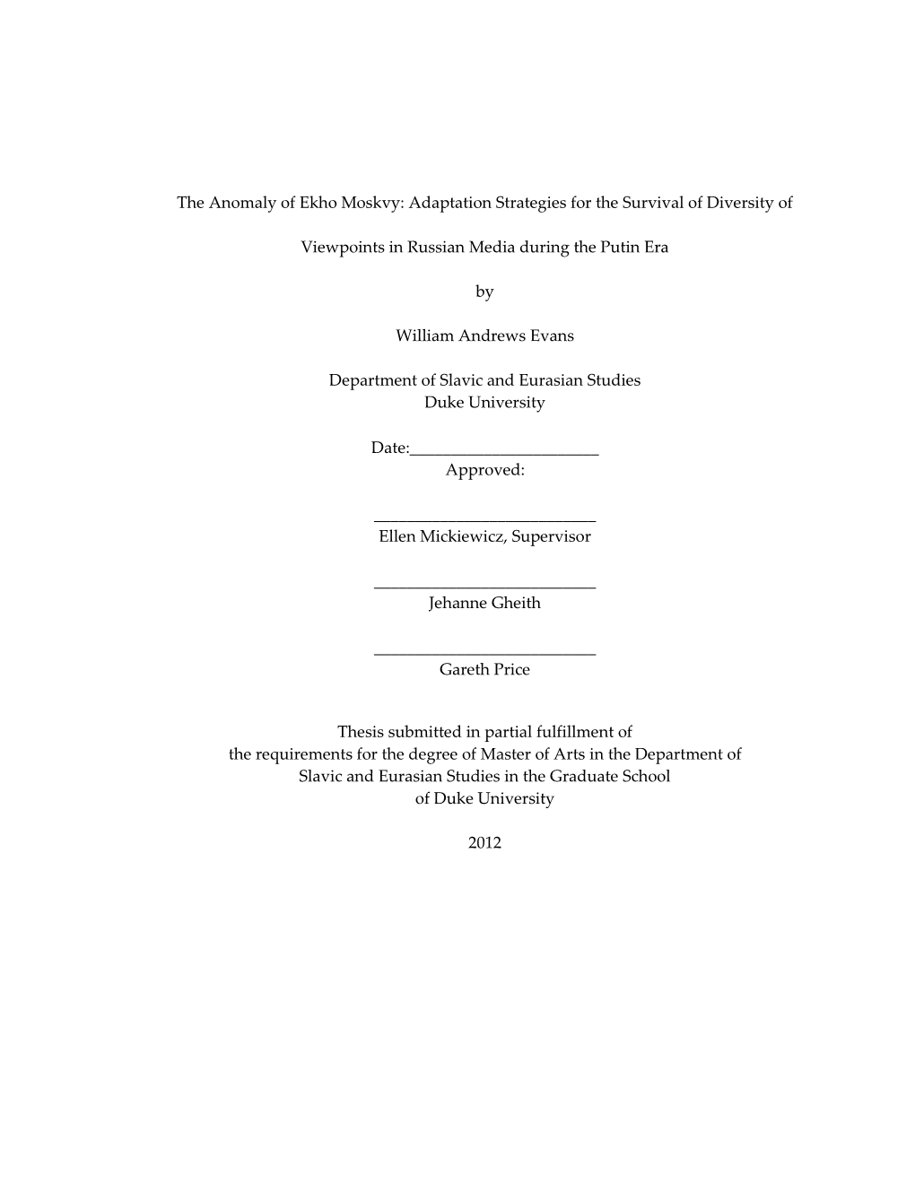 Ekho Moskvy: Adaptation Strategies for the Survival of Diversity Of